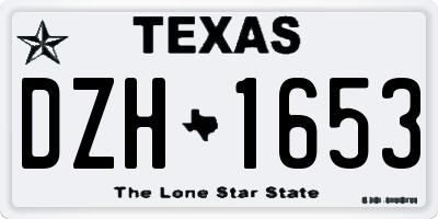 TX license plate DZH1653