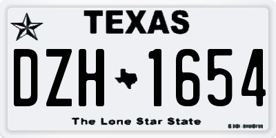 TX license plate DZH1654
