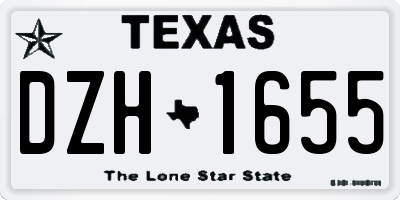 TX license plate DZH1655
