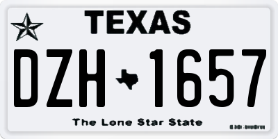 TX license plate DZH1657