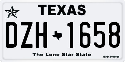 TX license plate DZH1658