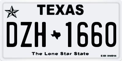 TX license plate DZH1660