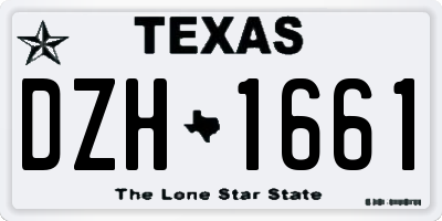 TX license plate DZH1661