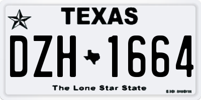 TX license plate DZH1664