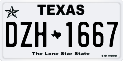 TX license plate DZH1667