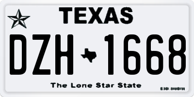 TX license plate DZH1668