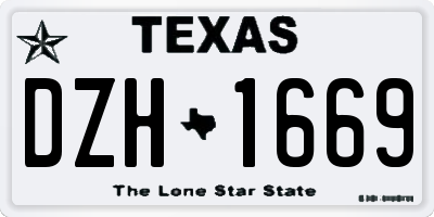 TX license plate DZH1669