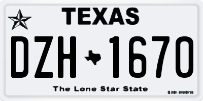 TX license plate DZH1670