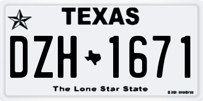 TX license plate DZH1671