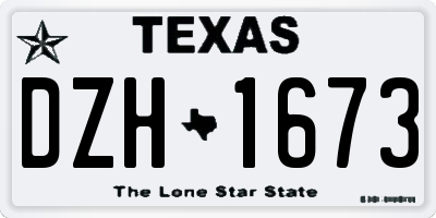 TX license plate DZH1673