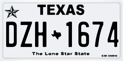 TX license plate DZH1674