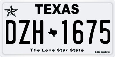 TX license plate DZH1675