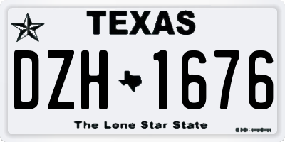 TX license plate DZH1676