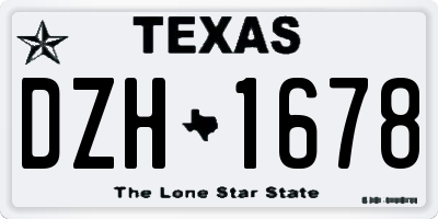 TX license plate DZH1678