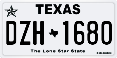 TX license plate DZH1680