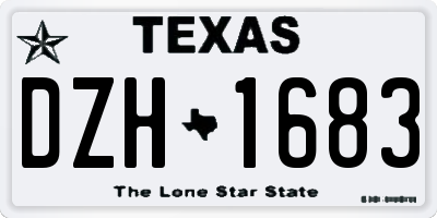 TX license plate DZH1683