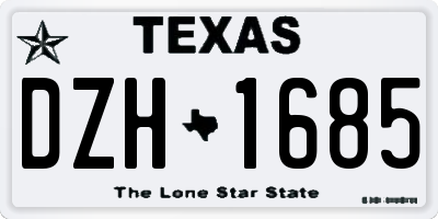 TX license plate DZH1685