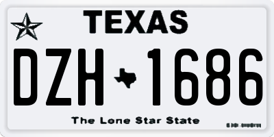 TX license plate DZH1686