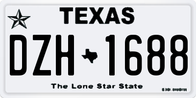 TX license plate DZH1688