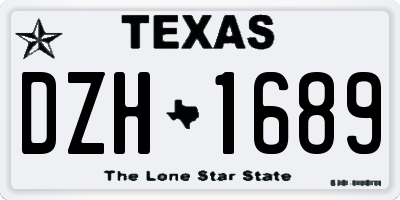 TX license plate DZH1689