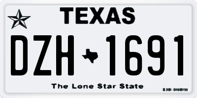 TX license plate DZH1691