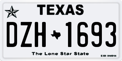 TX license plate DZH1693