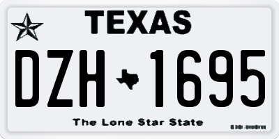TX license plate DZH1695