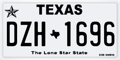 TX license plate DZH1696