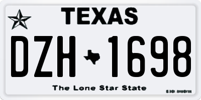 TX license plate DZH1698