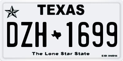 TX license plate DZH1699