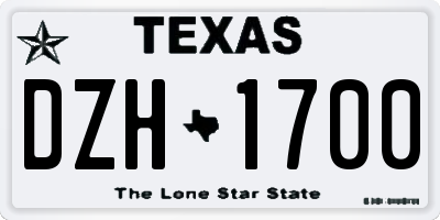TX license plate DZH1700