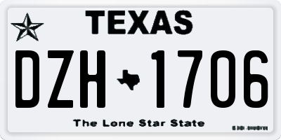TX license plate DZH1706