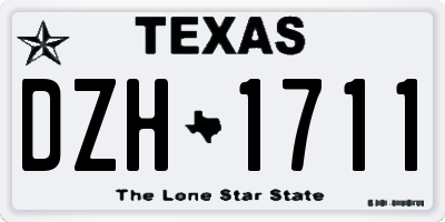 TX license plate DZH1711