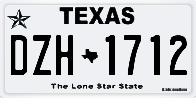 TX license plate DZH1712