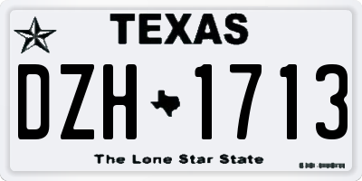 TX license plate DZH1713