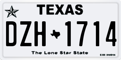 TX license plate DZH1714