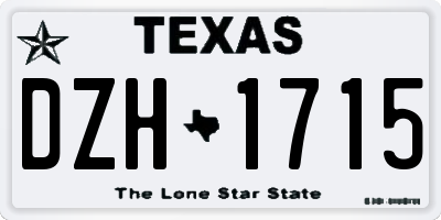 TX license plate DZH1715
