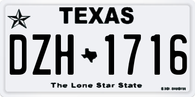 TX license plate DZH1716