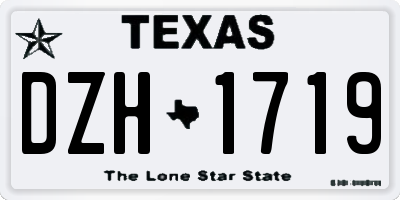 TX license plate DZH1719