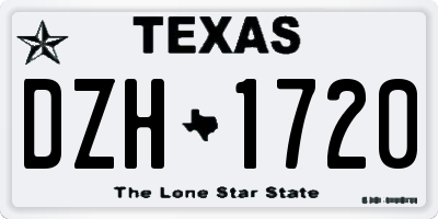 TX license plate DZH1720
