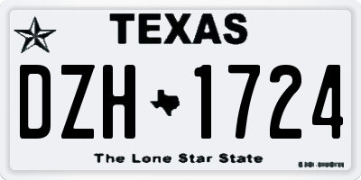 TX license plate DZH1724