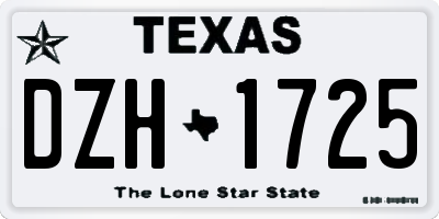 TX license plate DZH1725