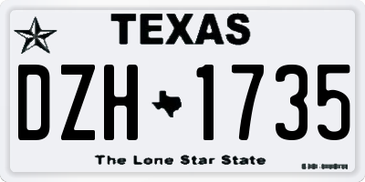 TX license plate DZH1735