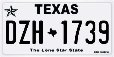 TX license plate DZH1739