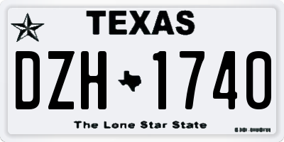 TX license plate DZH1740