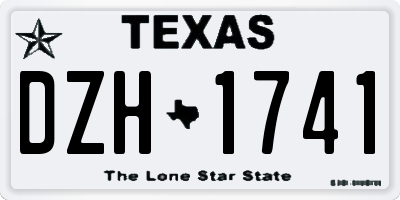 TX license plate DZH1741