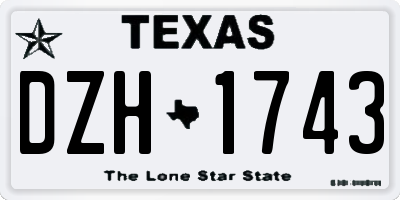 TX license plate DZH1743
