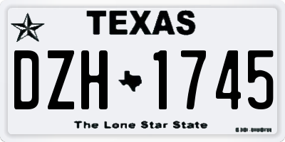 TX license plate DZH1745