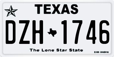 TX license plate DZH1746