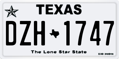 TX license plate DZH1747